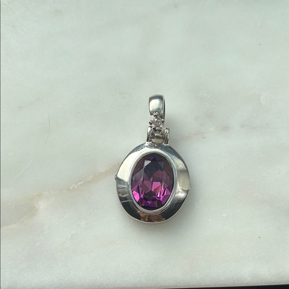 Vintage Silver and Purple Pendant